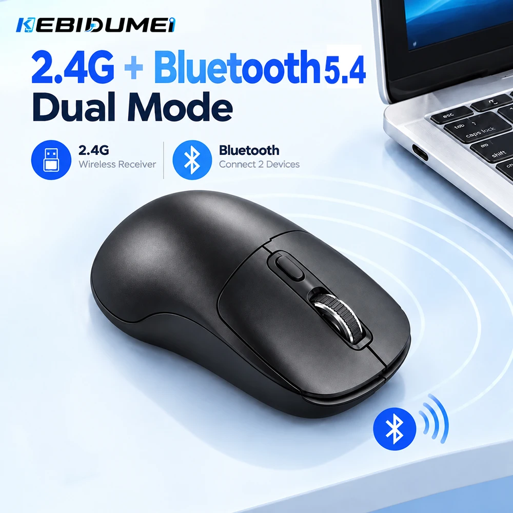 KEBIDUMEI Dual-Mode-Bluetooth-5.4-Maus, 2,4-GHz-Funkmaus, wiederaufladbare Büromaus, Gaming-Maus für PC, Computer, Laptop, Macbook.