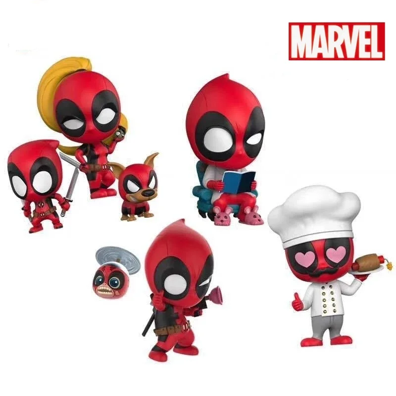 6-12cm heißes Spielzeug q Version Wunder Deadpool Dogpool Dame Deadpool Film Charakter Action figuren Modell auto Dekoration Kinderspiel zeug Geschenk