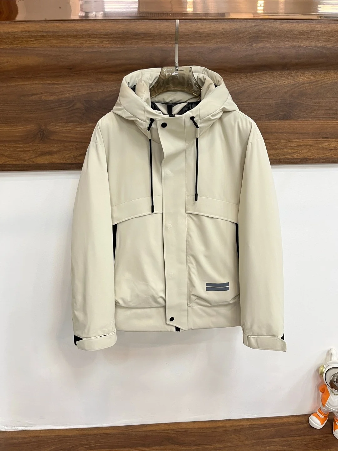 

Italian Sle ZZ Men's down Jaet Hooded Outdoor Windproof ket Double Bar Glue Print Goose down Coat Youth Thiened Wate...