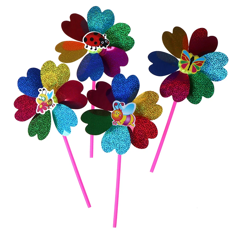 Colorful Sequins Windmill Wind Spinner Home Garden Yard Decoration Kids Toy