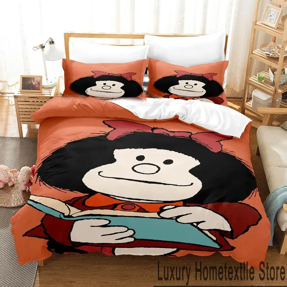 3D Print Mafalda Bedding Set Boys Girls Twin Queen King Size Duvet Cover Pillowcase Bed boys Adult Home Textileextile