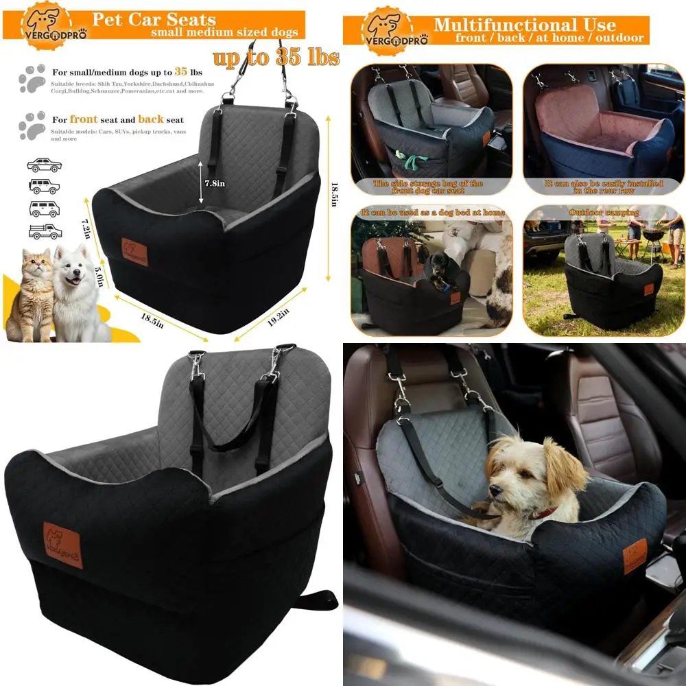 

Автомобильная лежанка для животных из пены с эффектом памяти и ультрамягкой ткани, портативная, безопасная и комфортная для путешествий, для средних/маленьких собак, со съемным моющимся чехлом, T