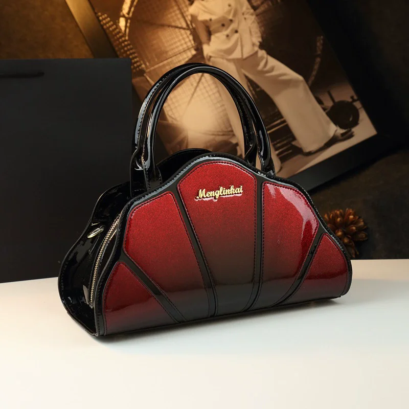 

Handbag spring and summer patent leather block dumpling bag one-shoulder cross-body mother bag fashion leather women's bag