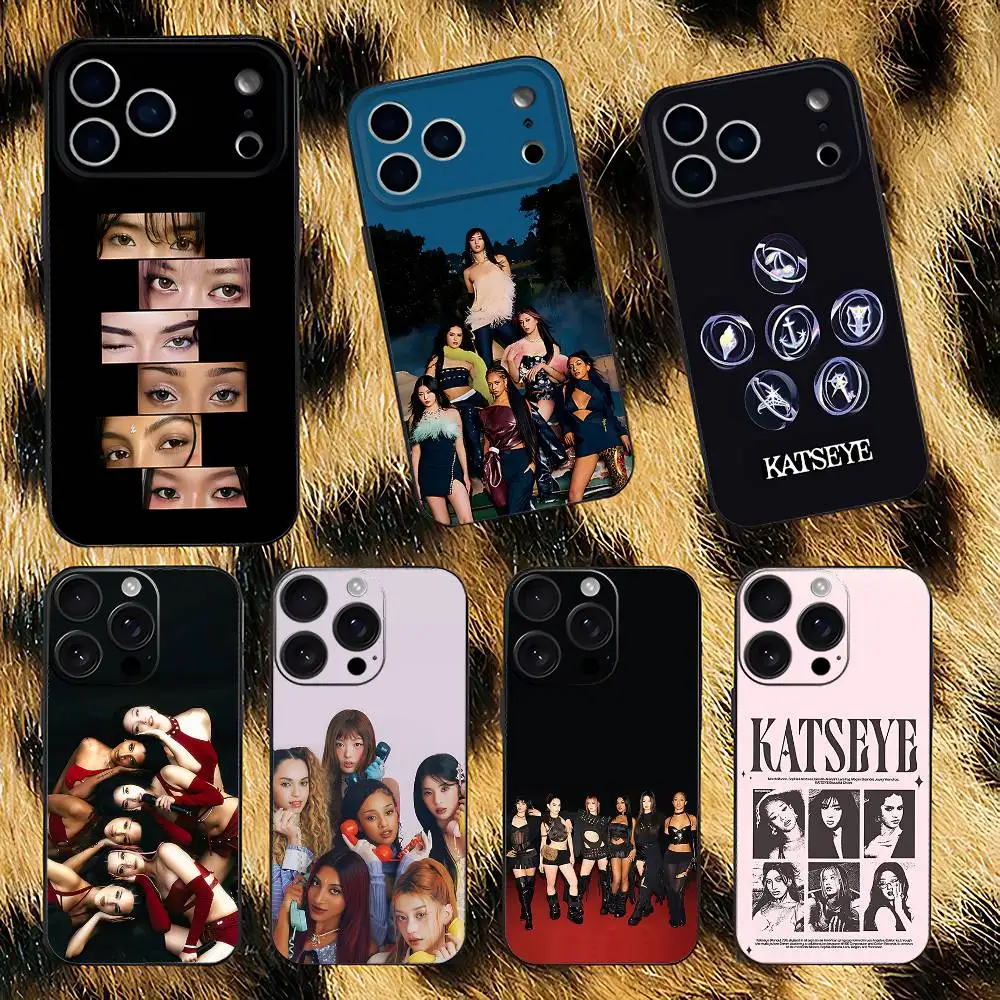 K-KATSEYES Music Group Phone Case For iPhone 17,16,15,14,13,12,11,Pro,XS,Max,XR,Plus,E,SE4,Mini Black Soft Cover
