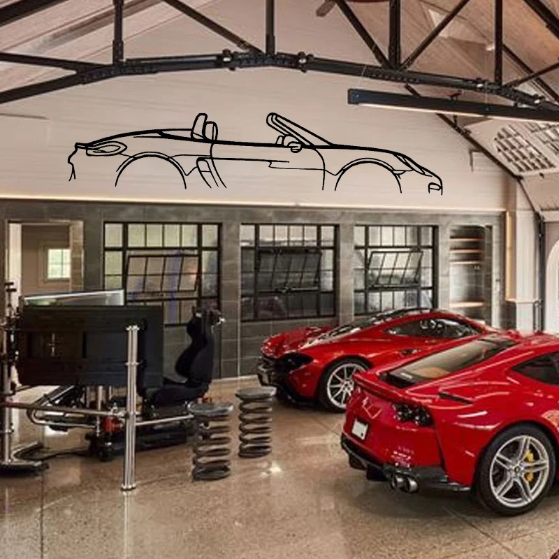 Convertible Sports Car Silhouette Wall Sticker Vinyl Home Decor Automotive Service Center Garage Car Beauty Shop Decals AC08