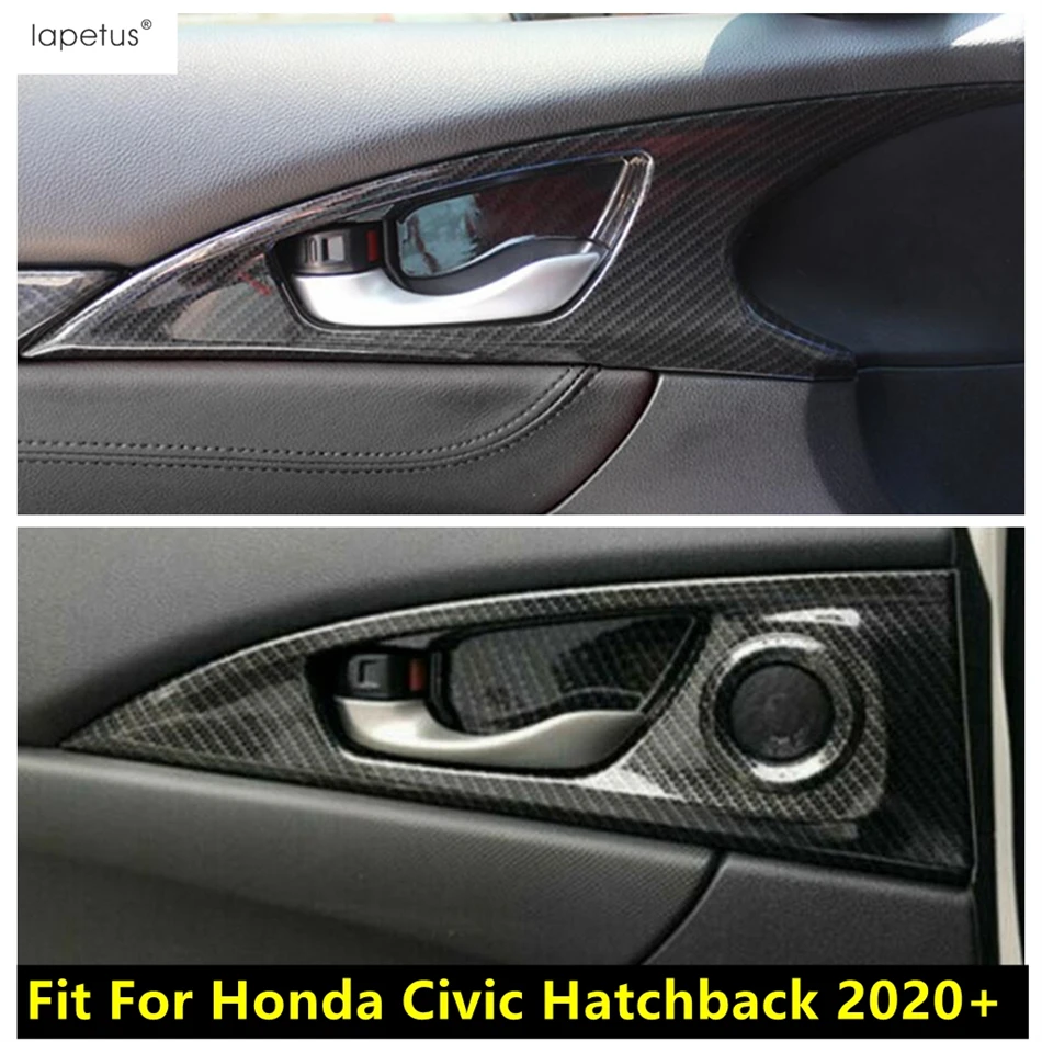 

Car Inner Door Armrest Handle Bowl Frame Cover Trim ABS Carbon Fiber Interior Accessories For Honda Civic Hatchback 2020 2021