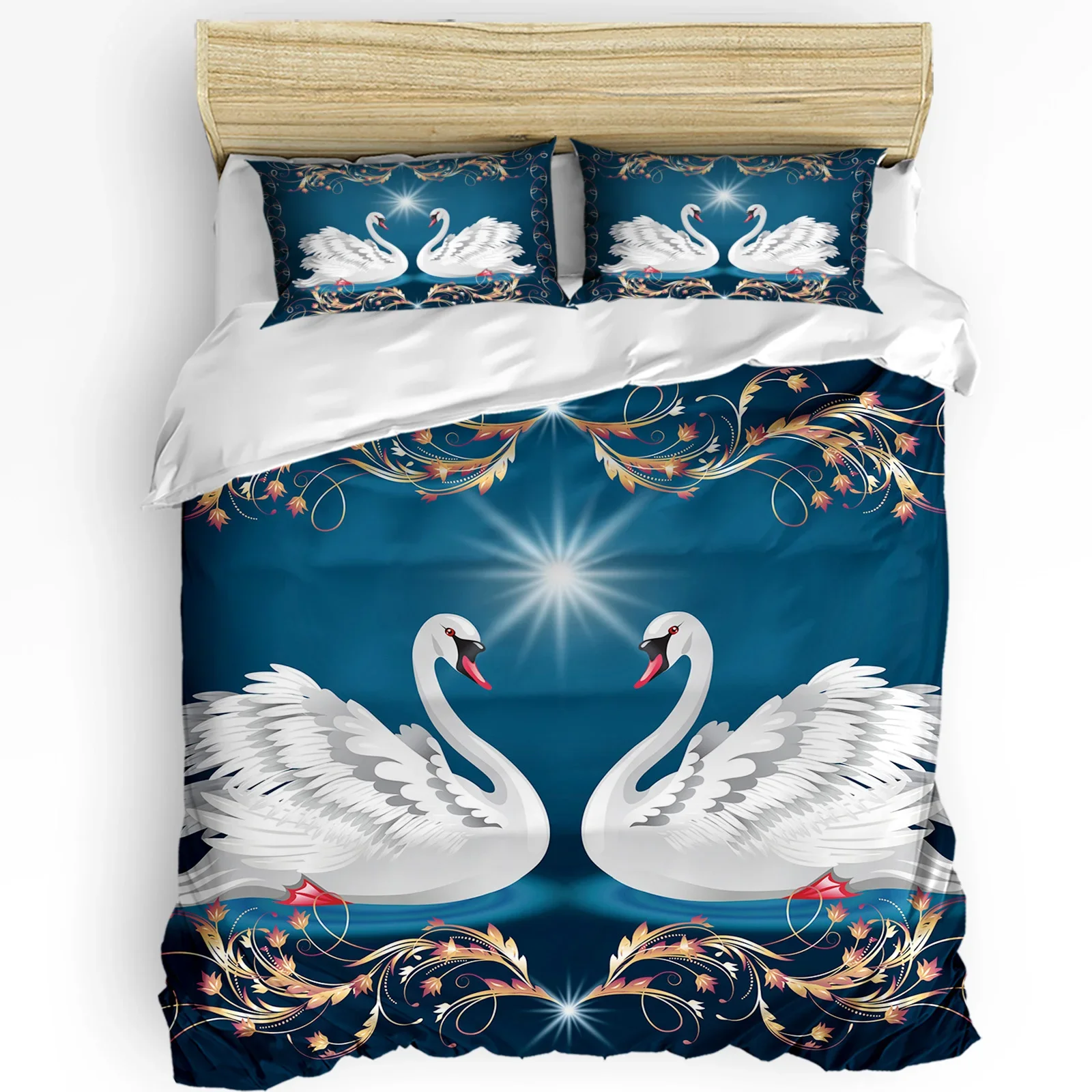 

Animal Swan Duvet Cover Bed Bedding Set For Double Home Textile Quilt Cover Pillowcases Bedroom Bedding Set (No Sheet)