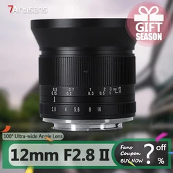 7artisans APS-C 12mm F2.8 II Ultra Wide Angle Lens for Photography with Sony E Fujifilm XF Nikon Z Canon EOS-M RF M43 Mount