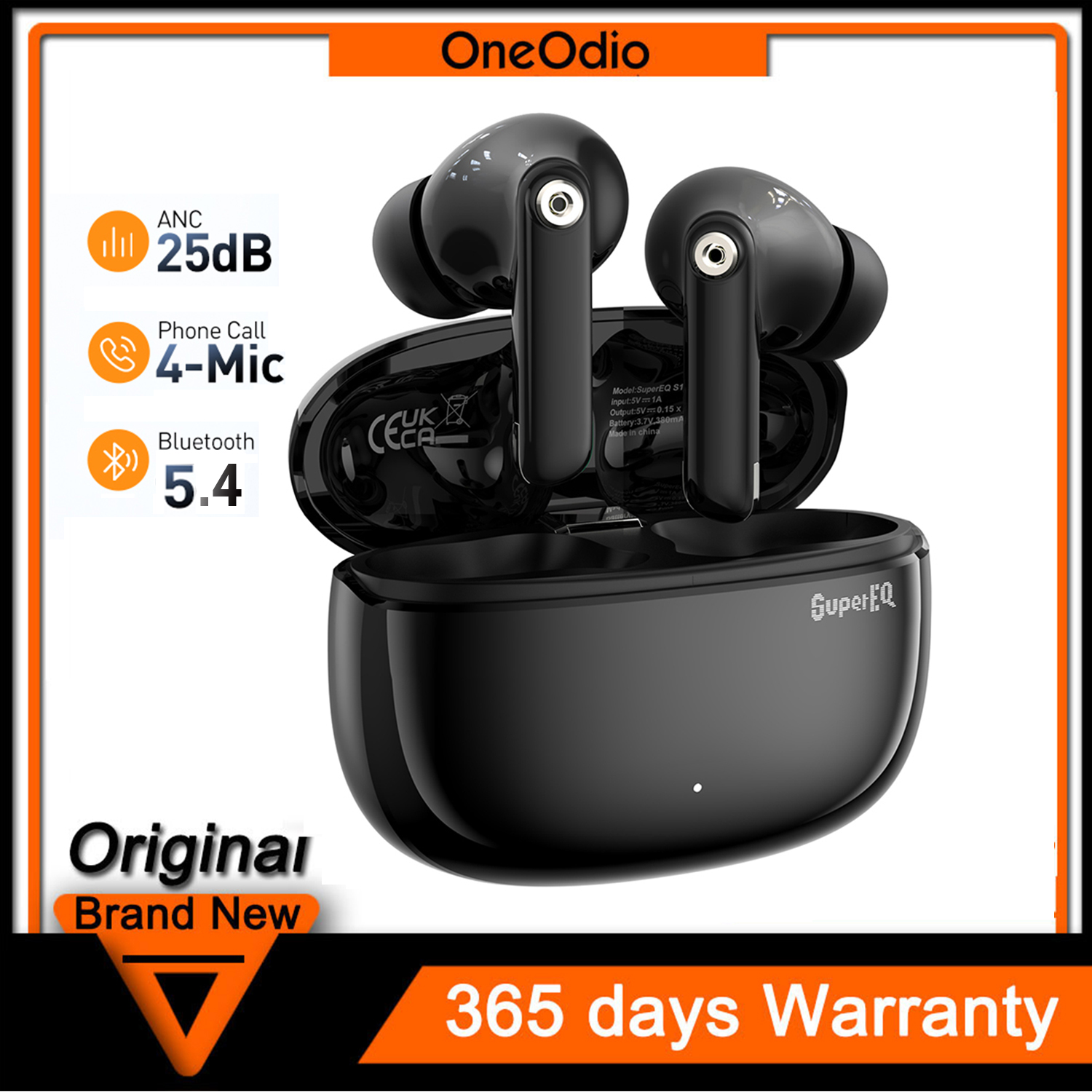  Oneodio S10 ANC Wireless Earbuds bluetooth 5.4 Active Noise Cancellation with ENC Mics Touch Control Earbuds,30H Playtime 