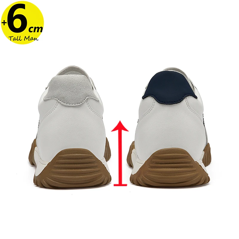 Image 3: Chaussures rehaussantes pour hommes, baskets Oxford, semelle intérieure de levage, hauteur de 6CM, augmentation de sport, grande taille 36-44