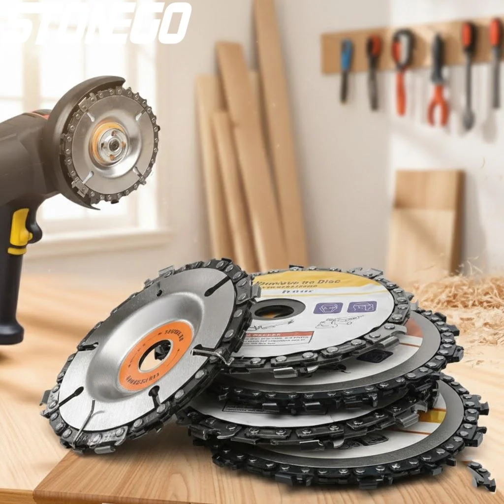 

Wood Carving Disc 4-5 Inch Chain Saw Blade Angle Grinder Cutting Wheel Wood Cutter DIY Craft Woodworking Tool
