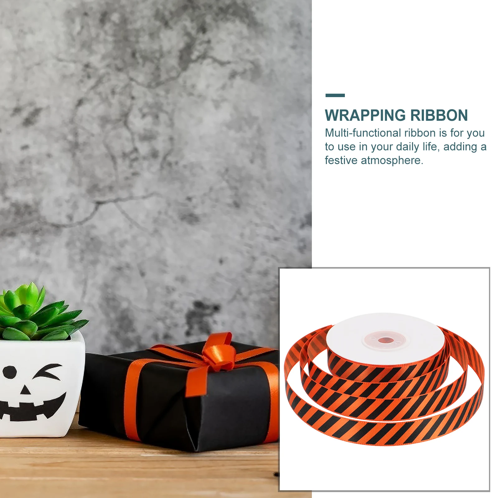 

Halloween Gift Wrapping Ribbon Decorative Polyester DIY Crafts Supplies Lightweight Durable Bright Color Elegant Party