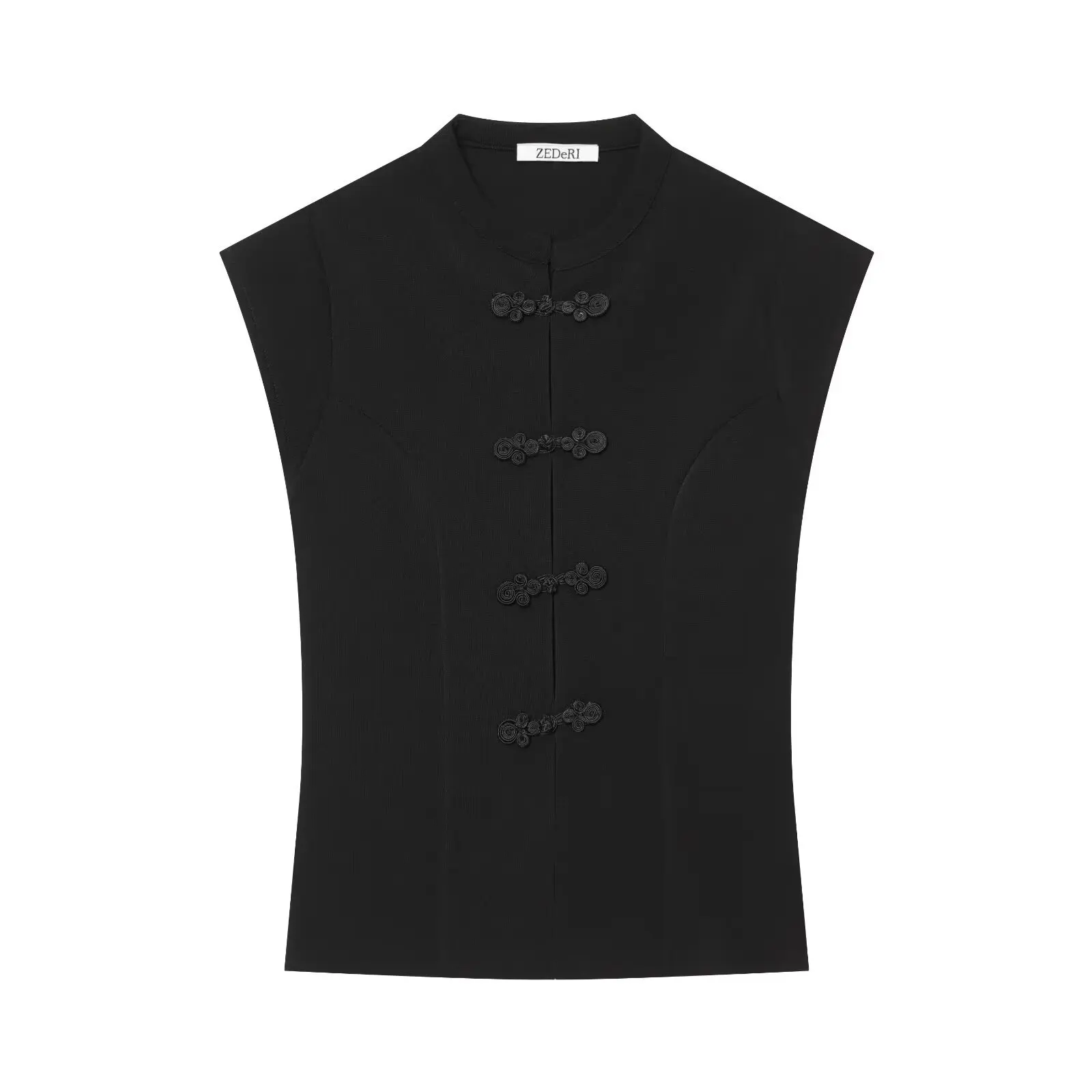 European and American Style 2026 New Summer Women's Solid Color National Style Rope Knot Buckle Elastic Sleeveless Top