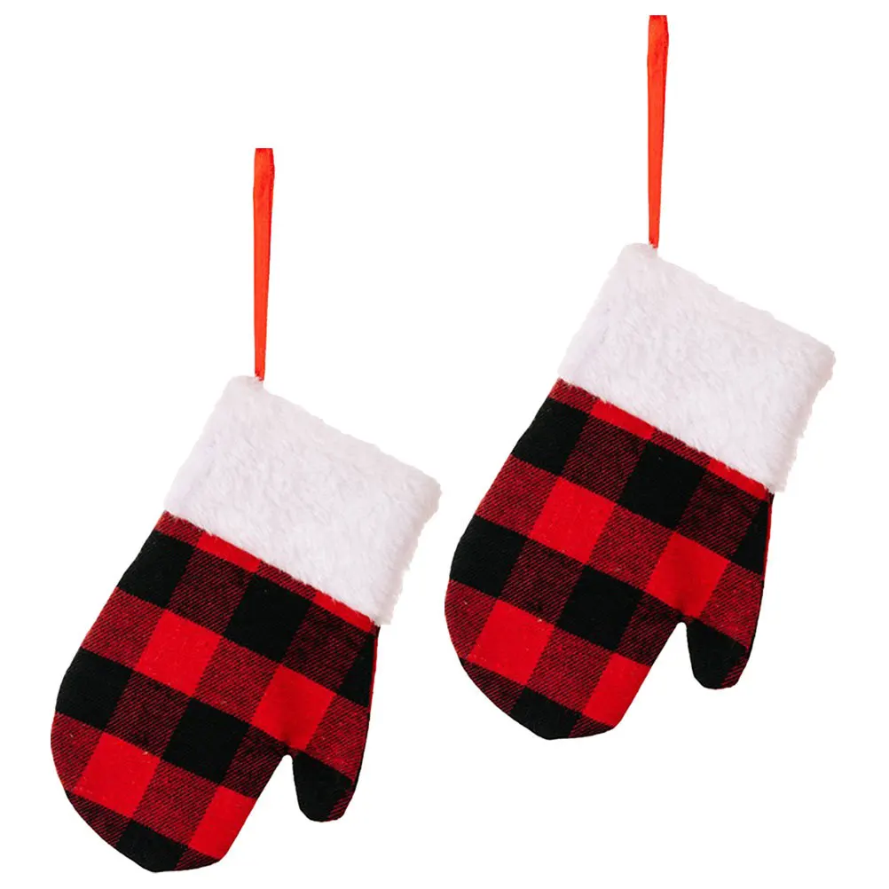 

2Pcs Christmas Glove Decor Xmas Tree Pendant Festive Hanging Ornament Home Party Garden Courtyard Decoration Christmas Pendant