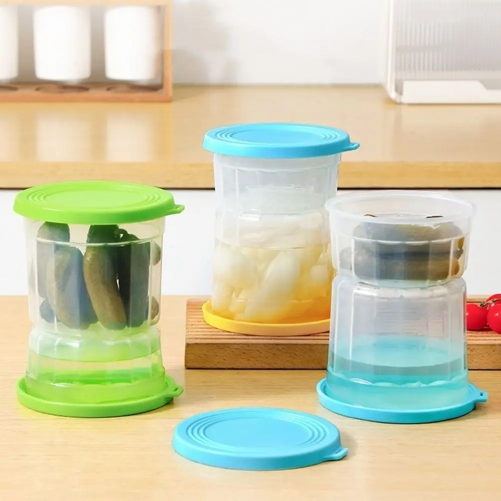 

Dry-wet Separation Pickle Vegetable Jar Hourglass Type Clear Food Filter Container with Strainer Seal Lid Pickle Container