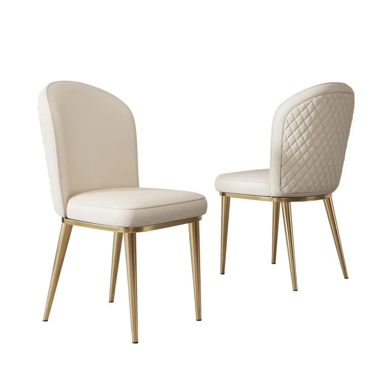 

Unique White Dining Chairs Modern European Nordic Kitchen Dining Chairs Luxury Lazy Leather Chaises Salle Manger Hotel Furniture