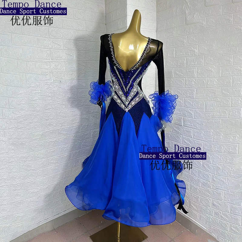 Tempo Dance Ballroom dance dress Costume Modern Competition Waltz Tango Ballroom Dance Dress Standard Girls Women dance dress