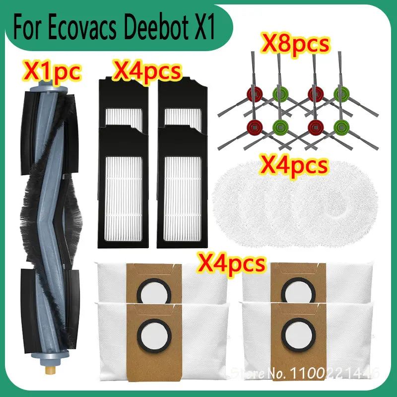 For Ecovacs Deebot X1 Omni Turbo Vacuum Cleaner HEPA Filter Mop Cleaning Cloth Dust Bag Main Side Brush Accessories Replacement