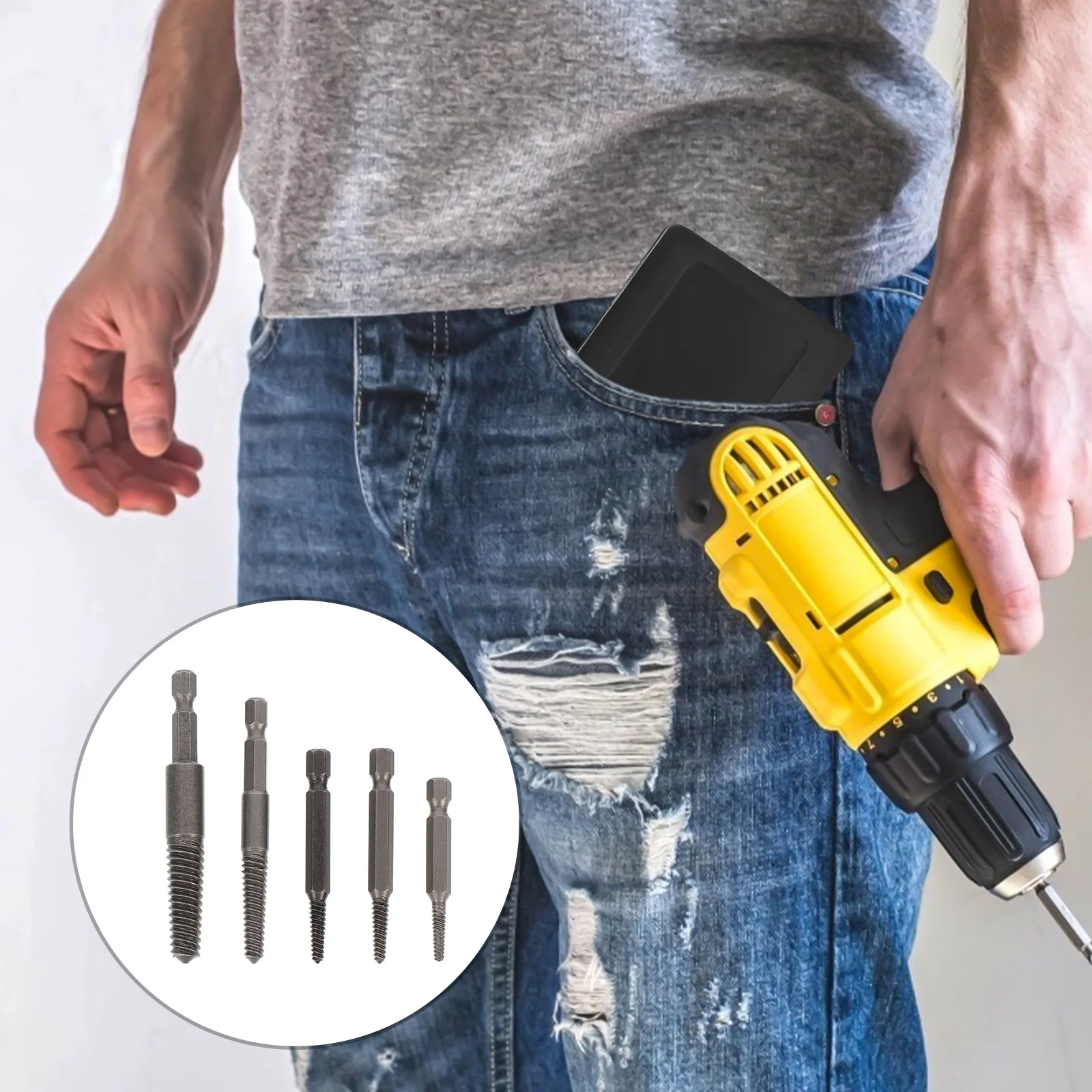 

5Pcs Stripped Screw Extractor for Damaged Broken Screws Reverse Rotation Removal Tool Lightweight Portable with Long Service