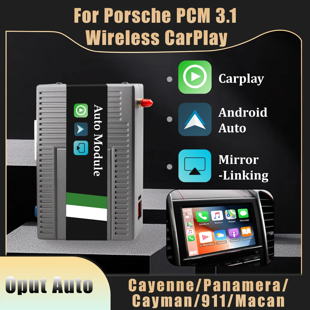 

Wireless Car auto play box for Porsche PCM 3.1 boxster Cayenne Macan Pana mera 911 etc for carplay on Porsche