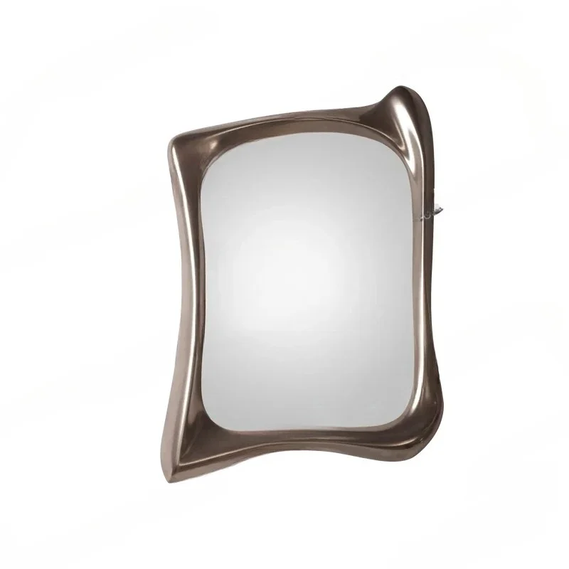 M85 French retro light luxury vanity mirror porch wall-mounted decorative mirror special-shaped bathroom mirror