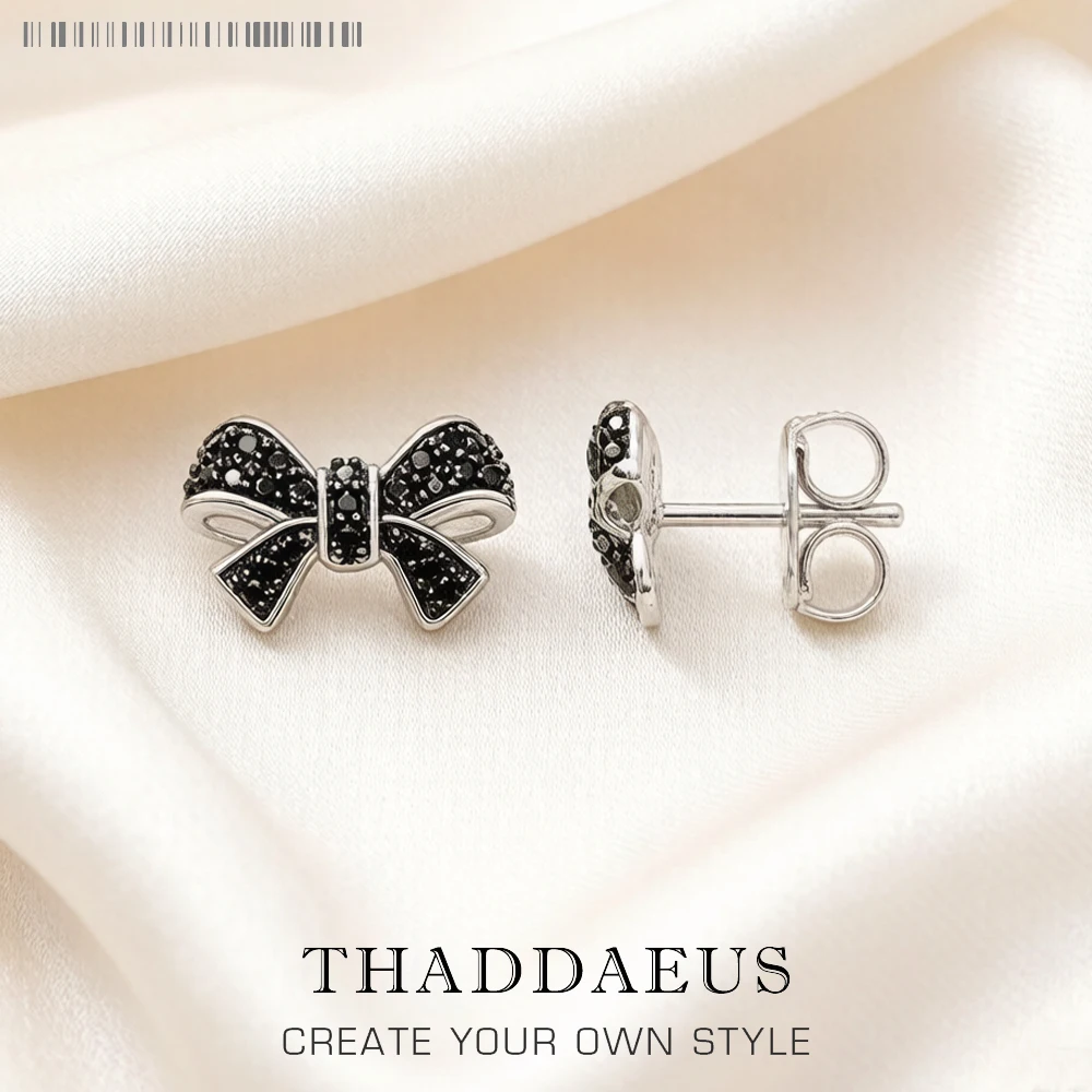 

Bow Knot Stud Earrings,Europe Style Glam Fine Jewerly For Women Gift In 925 Sterling Silver