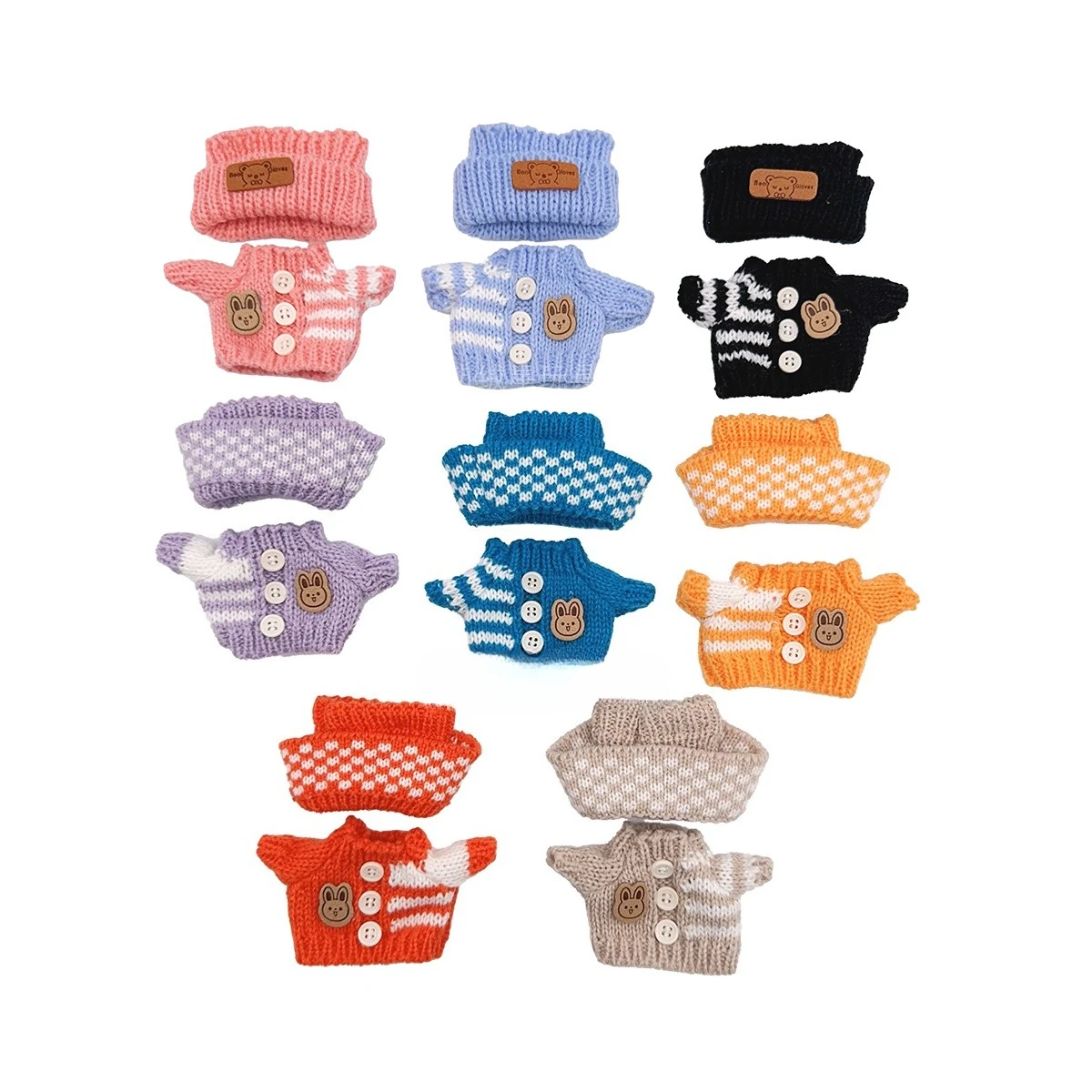 مجموعة السترة والقبعة الجديدة المكونة من قطعتين مناسبة لخلع الملابس الإبداعية وإكسسوارات الدمى التي تصنعها بنفسك على ملابس الدمى القماشية