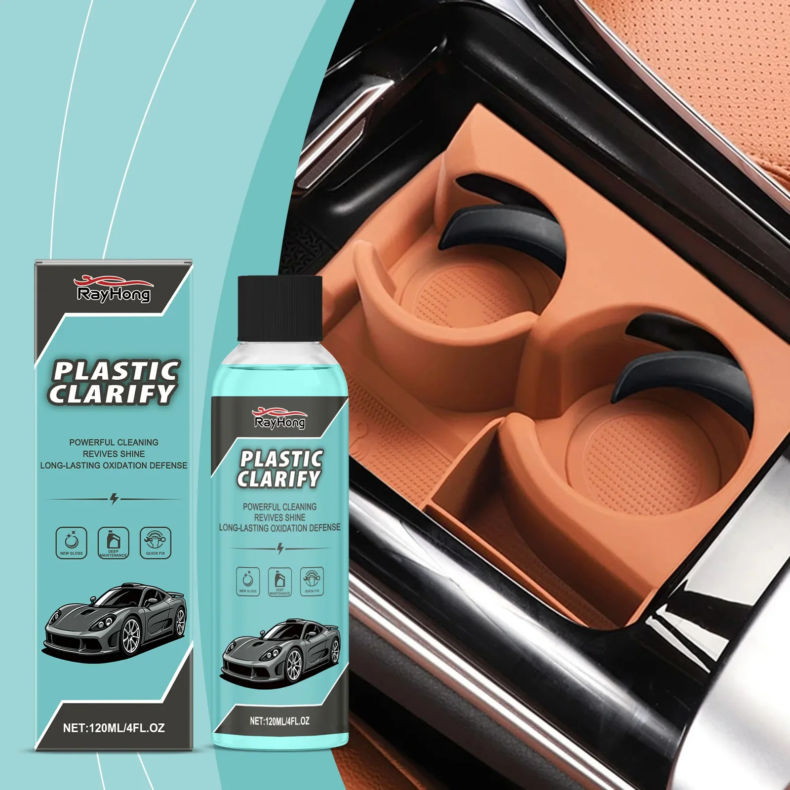 Restaurador de plástico para coche, renovador de plástico brillante de regreso a negro, limpieza automática, mejora el brillo, elimina la suciedad del aceite, clarificar el plástico