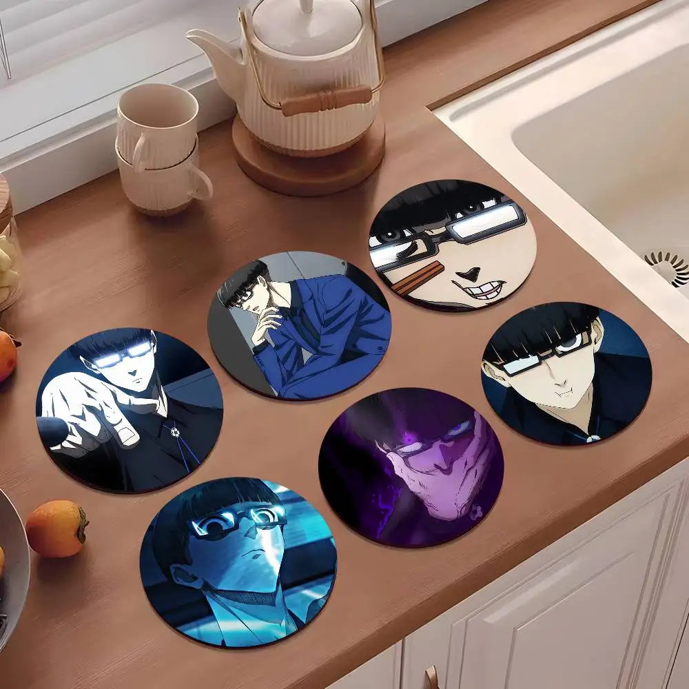 1pc Anime J-Jinpachi Ego Wooden Coaster Colour Printing Cup 