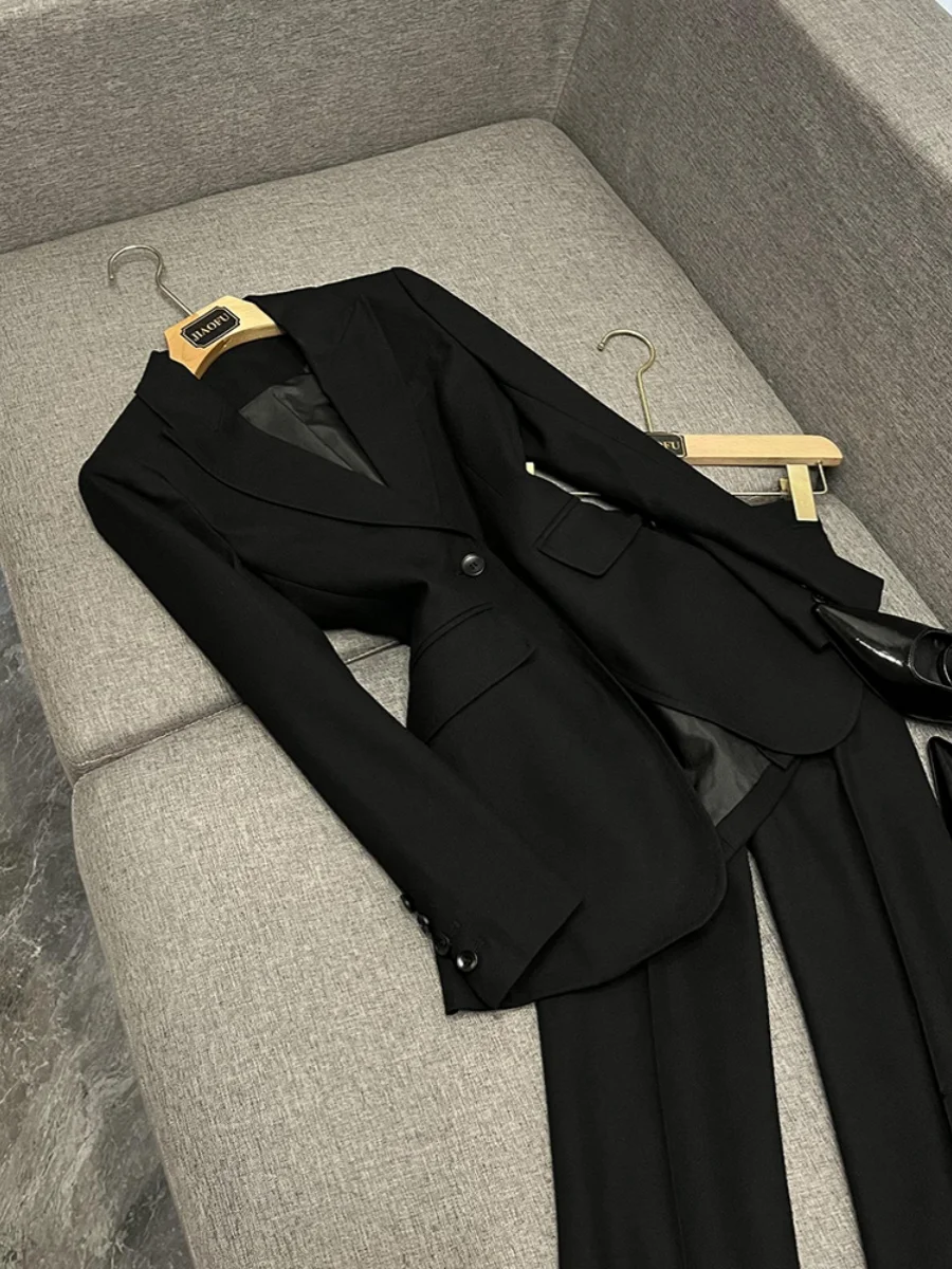 

Костюм Bla, джет и расклешенные брюки, карьерный женский наряд, комплект профессиональных брюк для поездок на работу, B20437HB, модная рабочая одежда