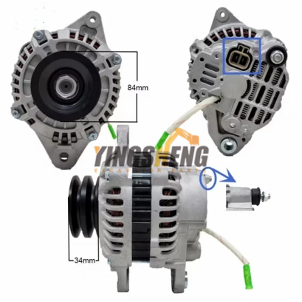

ME202972 alternator 24V/55A ME202972 for excavator Caterpillar 307 Mitsubishi 4M40 engine diesel engine parts