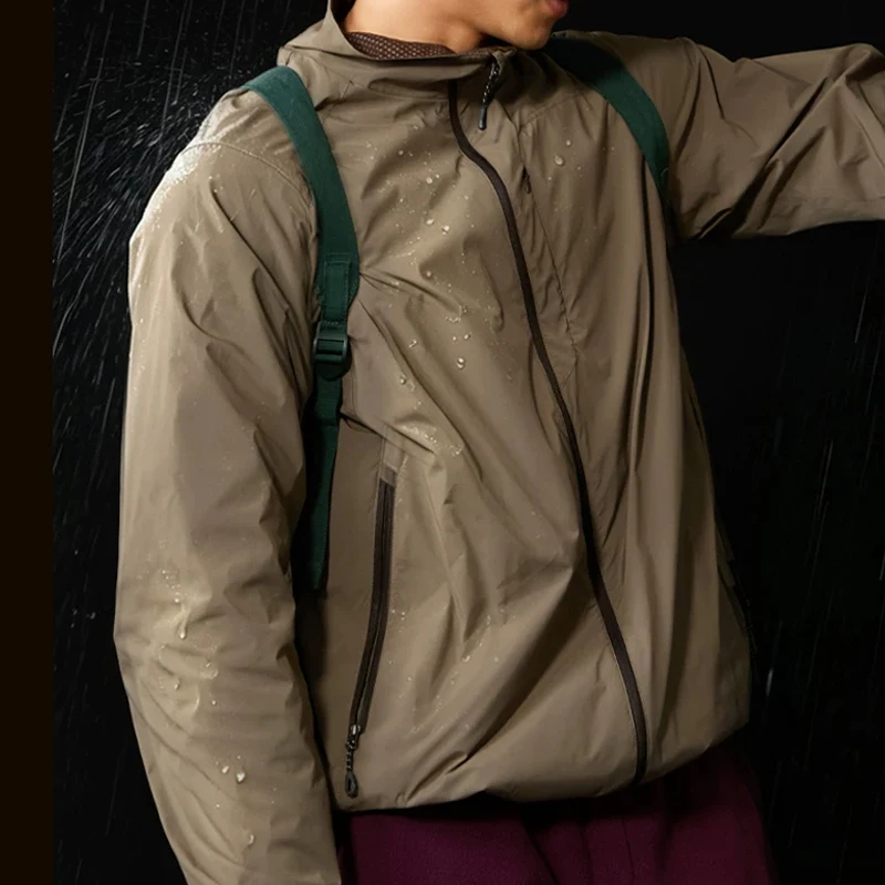 Quick-Warm Air Fleece Outdoor Jacket - Windproof & Water-Repellent Grid Weave Stand Collar Coat for Autumn Hiking