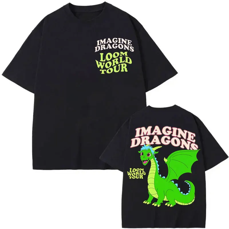 

Rock Band Imagine Dragons Loom World Tour 2025 T Shirt Men Women Fashion Cartoon T-shirt Street Harajuku Y2k Oversized T-shirts
