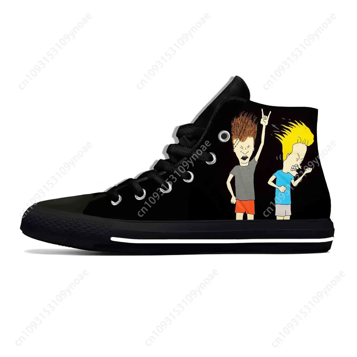 

Butthead Rock Anime Cartoon Manga Comic Beavis Casual Cloth Shoes High Top Lightweight Breathable 3D Print Men Women Sneakers