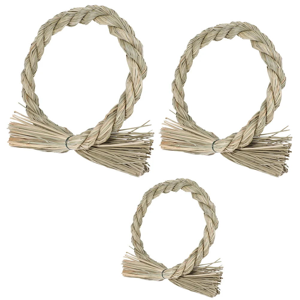 Feng Shui Decoration Japanese Grass Ring Home Straw Garland Accesorios Para El Auto