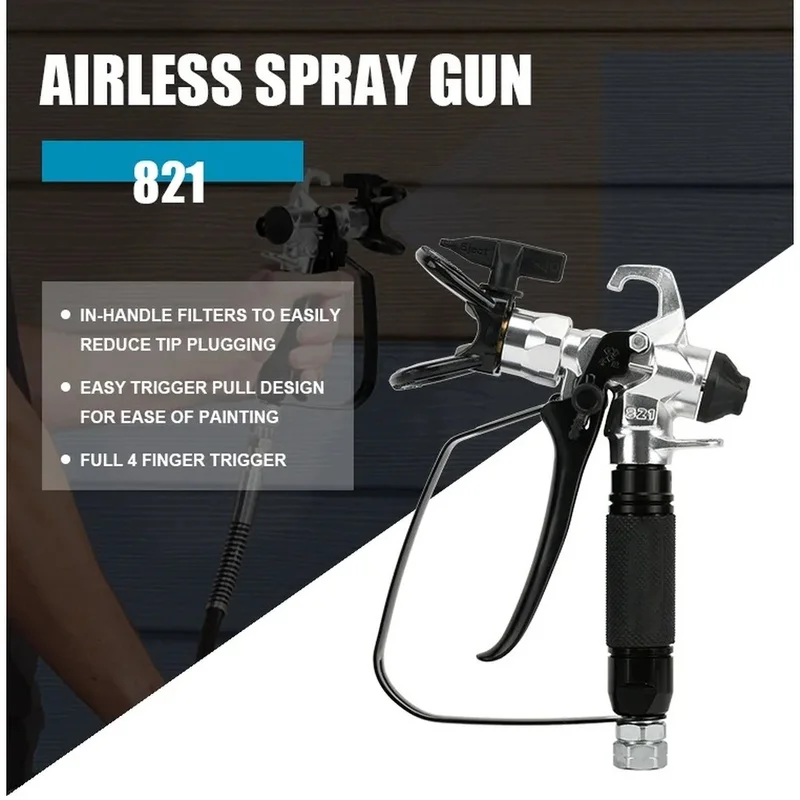 DT19 Airless Paint Spray Gun 3600PSI High Pressure 821 with 517 Tip Nozzle Filter for Sprayer Machine Wall Furniture Painting