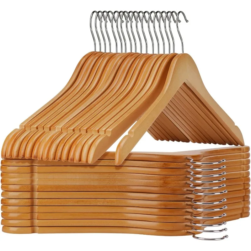 

Wooden Shirt Hangers Pack of 30 Wooden Hangers Sturdy Wood Hangers Ideal for Laundry & Everyday Use