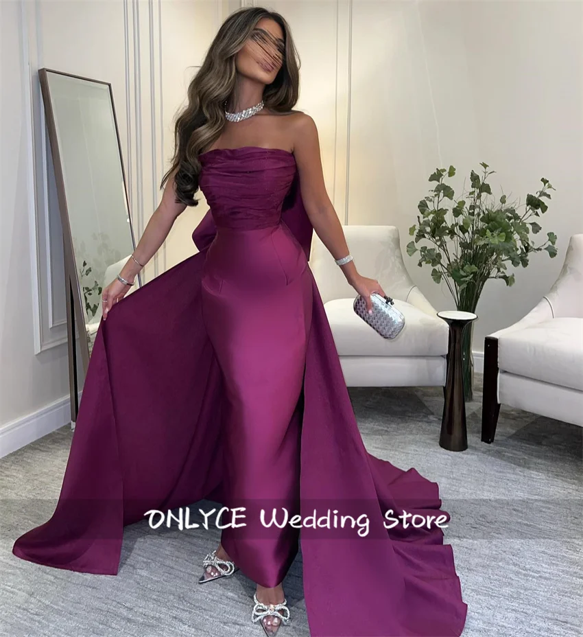 高級パープルトルコイブニングドレス 2025 弓誕生日パーティー Vestidos ロングウエディングドレスウェディングパーティードレスカスタマイズ