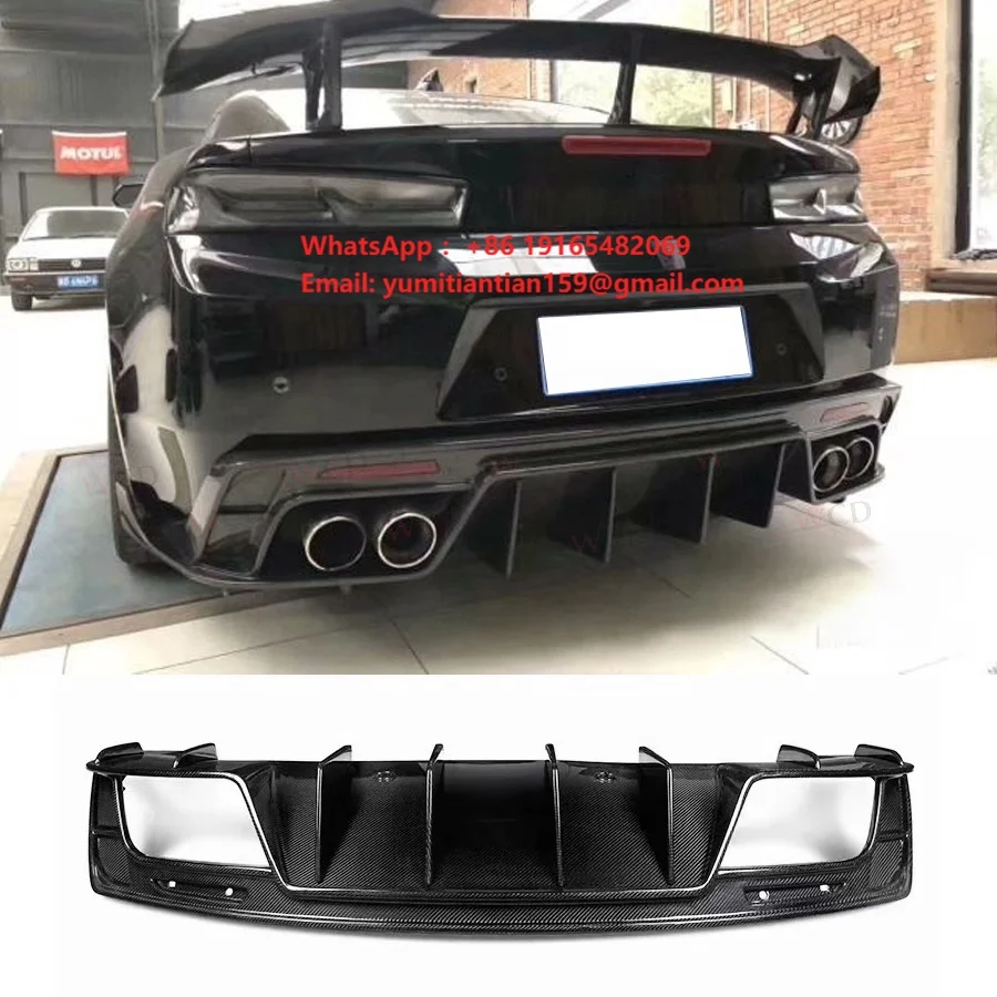 Carbon Fiber Rear Bumper Lip Diffuser  for for Chevrolet Camaro ZL1 2017-2019 Rear Diffuser Spoiler Splitter Car Accessories