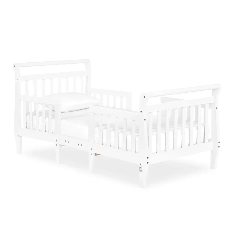 

3 in 1 Convertible Toddler Bed in White, JPMA & Greenguard gold certified, low-to-floor design, built of New Zealand pinewood