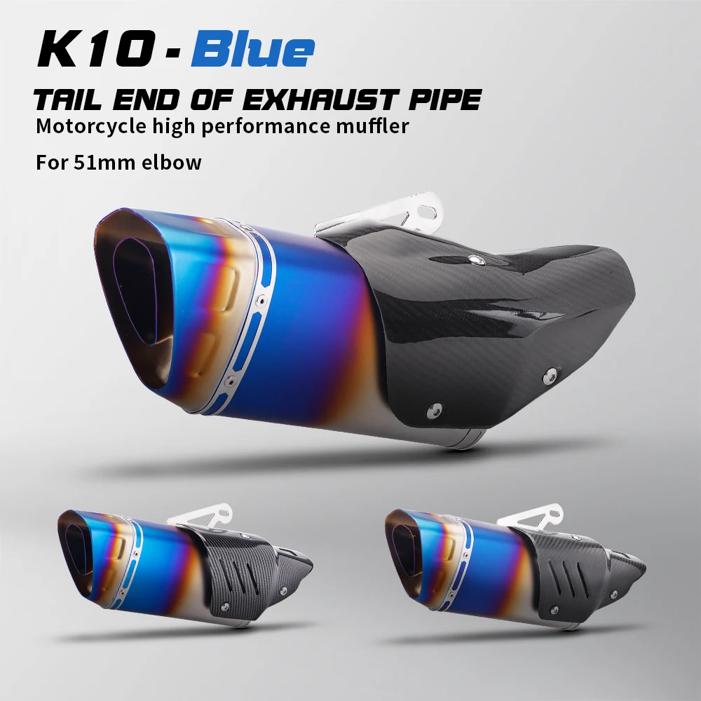 

Высококачественный универсальный глушитель 36-51 мм, мотоциклетный глушитель из углеродного волокна, выхлопная труба, универсальный выхлоп из нержавеющей стали