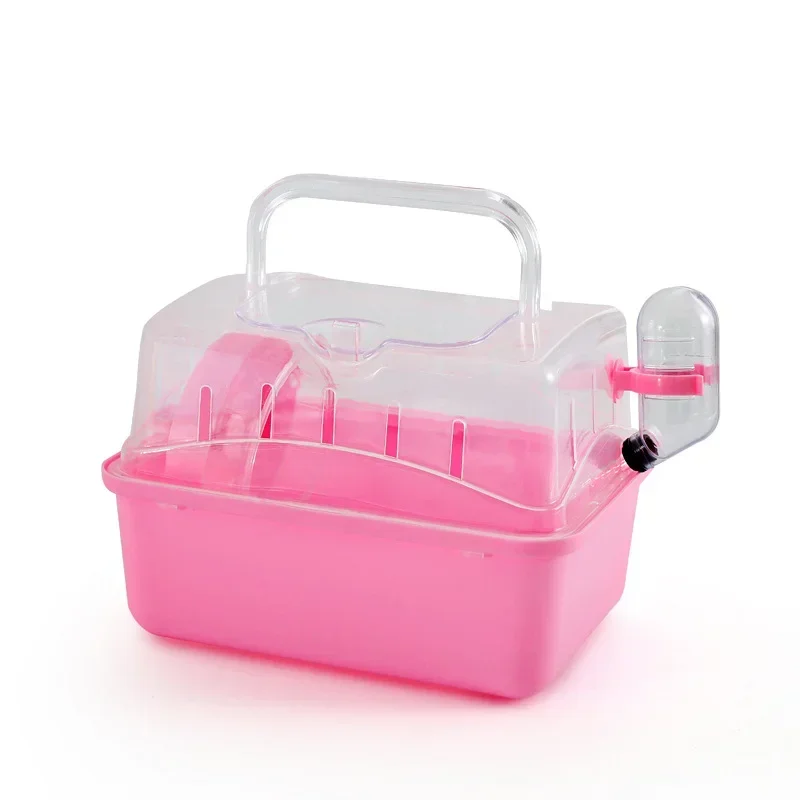 Compact Hamster Travel Case Plastic Small Pet Crate with Handle Comfortable Rabbit Hamster Outdoor Pet Carrying Box