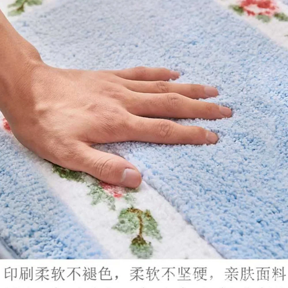 Floral Rural Romantic Rose Flower Rug Shaggy Area Rugs Non-Slip Doormat Bathroom Shower Mat Bedroom Living Room Carpet