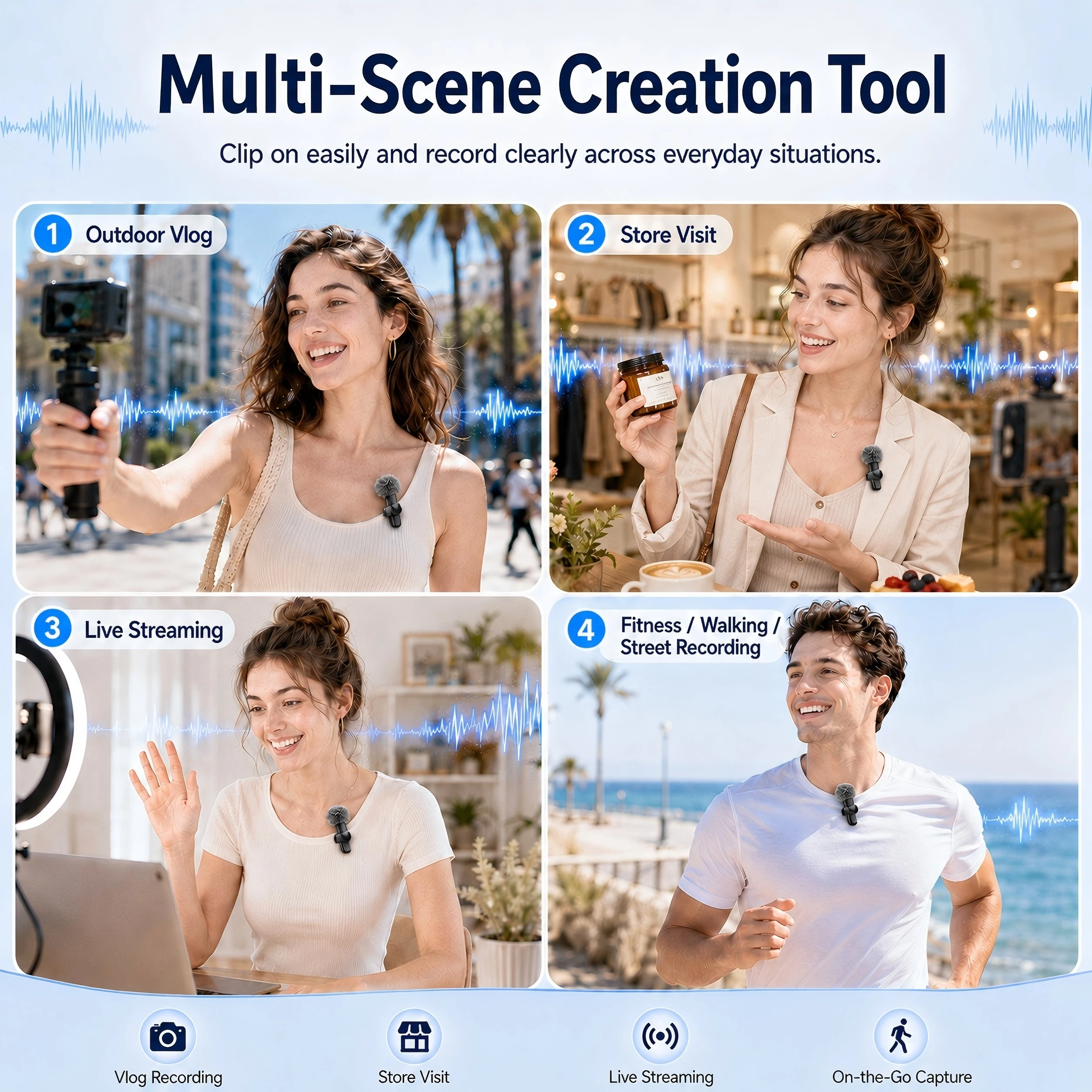 Picture 7: Wireless Lapel Microphone, Noise-Cancelling, Suitable for Vlogs, Interviews, and Live Streaming, Compatible with Type-C Devices