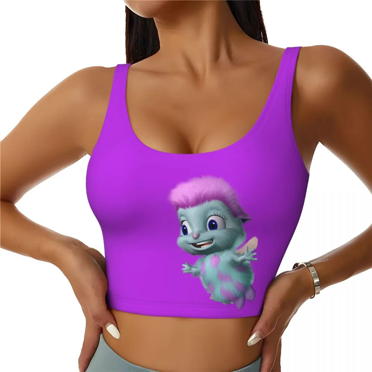 

Custom Kawaii Bibble Meme Workout Crop Tank Tops Women's Cartoon Anime Running Sports Bras