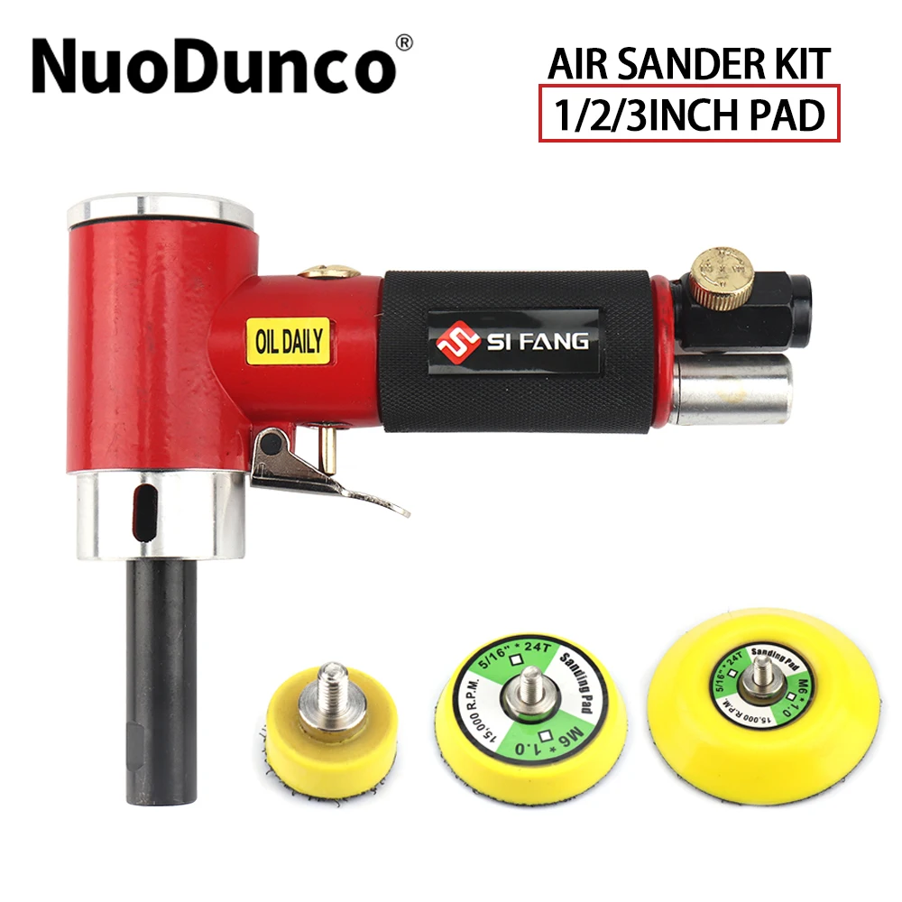 Mini Pneumatic Air Sander Polisher Extra Long Rightl Angle Polishing Machine With 1/2/3 inch Pad F Car Sanding Polishing Waxing