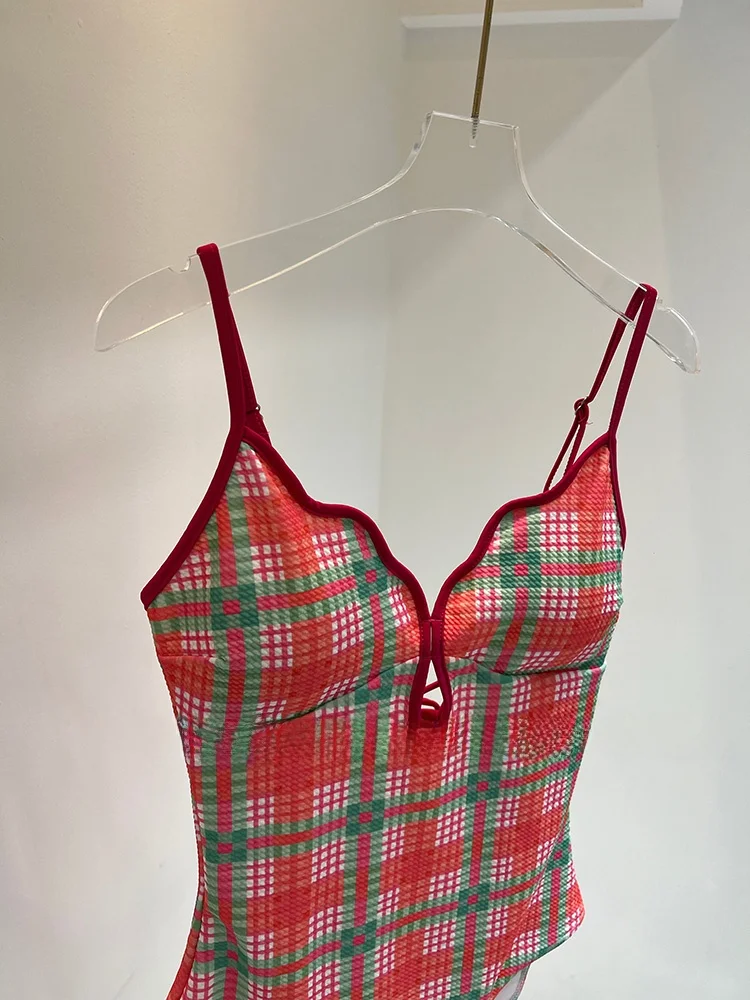 

Li Beau Ретро Купальник женский, закрывающий живот, сексуальный жилет на бретельках, купальник, повседневный женский купальник с накладкой на грудь