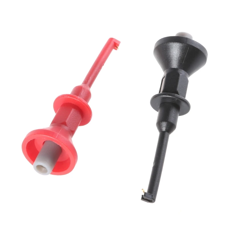 2pcs Miniature Multimeters Extension Test Hook Leads Probes Set Suitable For Multimeters Secure Spring Clip Connection