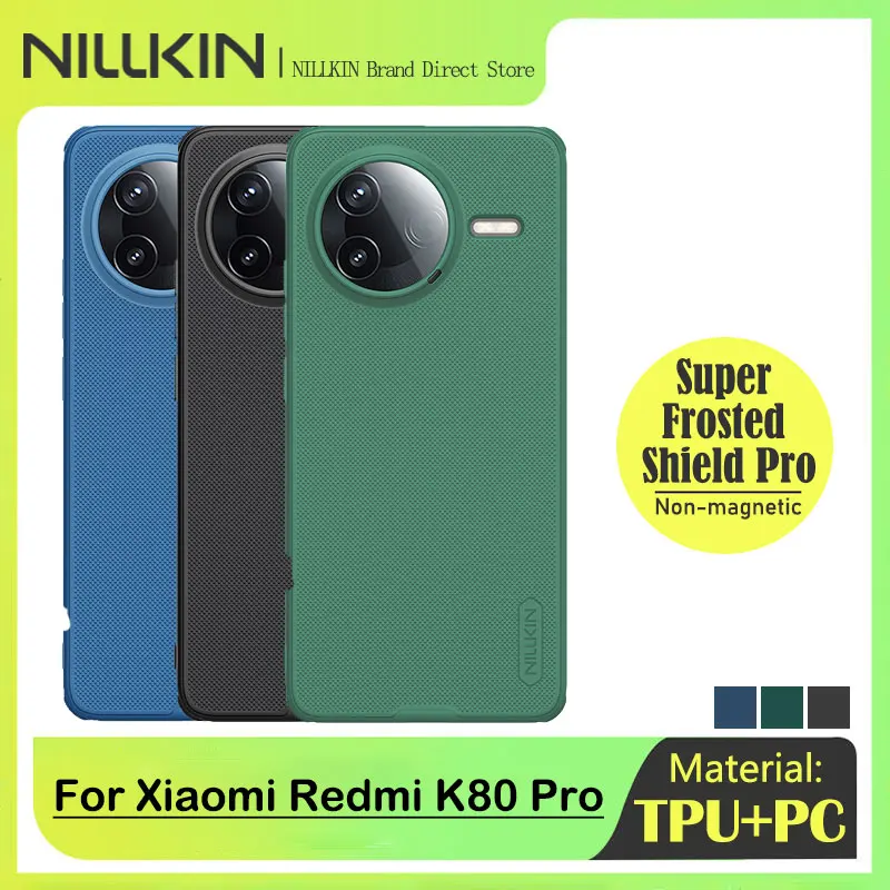 NILLKIN Super Frosted Shield Case for Xiaomi Redmi K80 Pro, TPU Soft Borders, Anti-Skid, Dustless Matte Finish, Easy to Clean