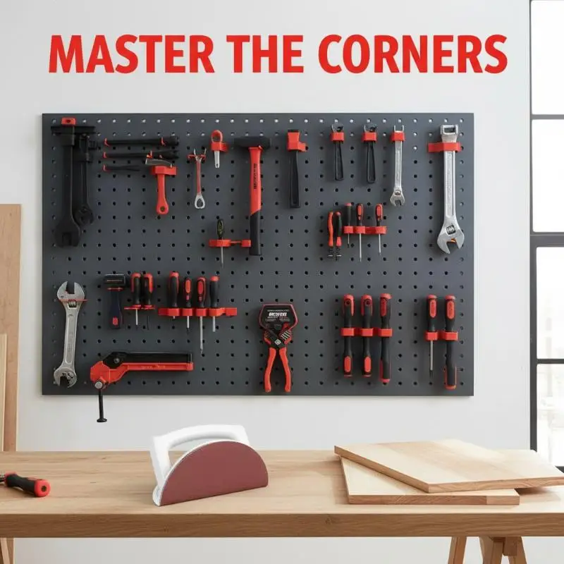 

Набор из 1 предмета: Пластиковый угловой шлифовальный инструмент, эргономичный ручной инструмент для деревообработки и DIY-проектов, самоклеящийся держатель для полукруглых шлифовальных подушечек